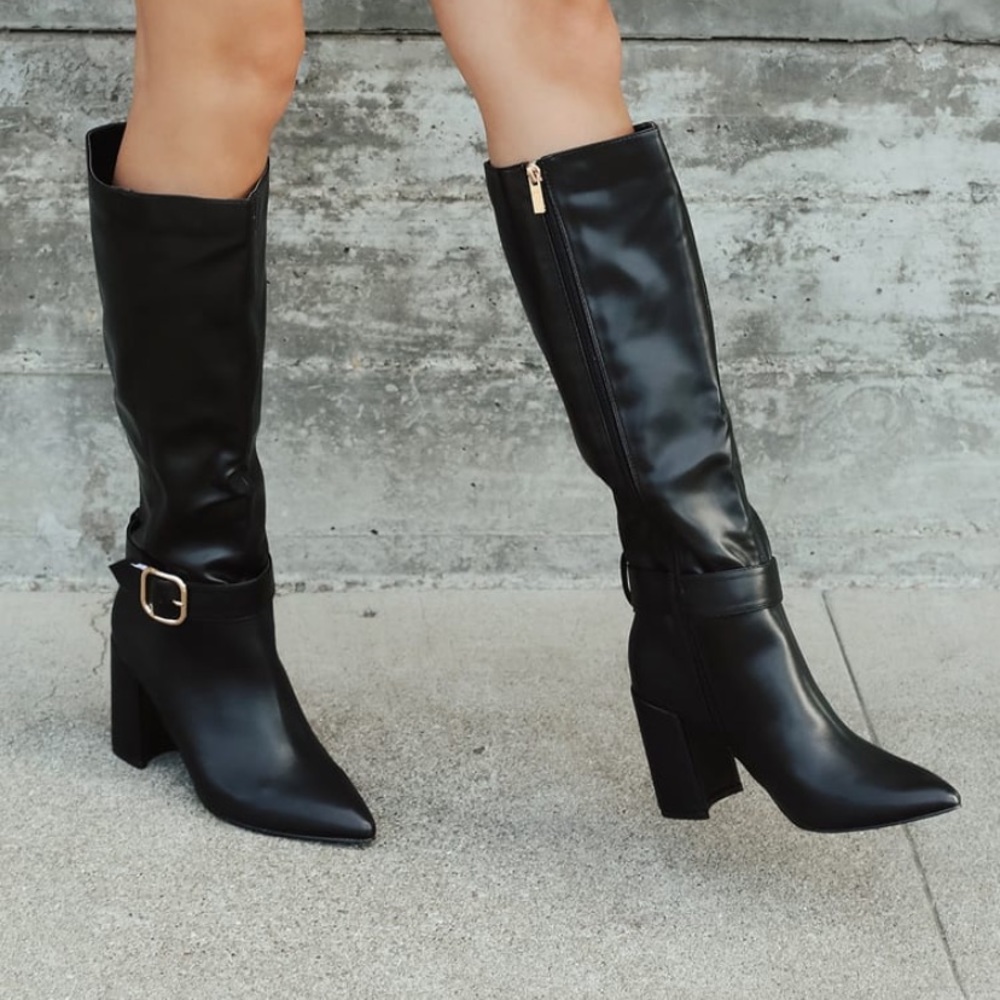 Lulu's Katana pointed-toe knee-high boots